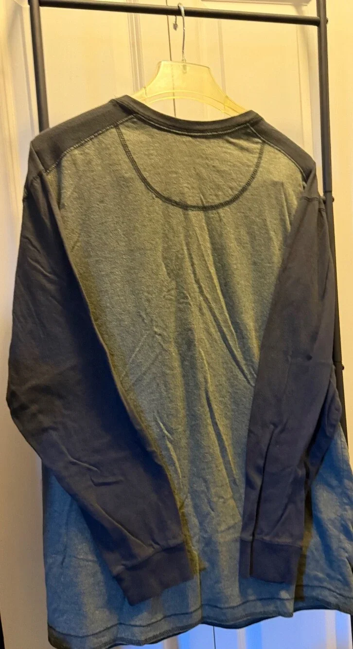 RedHead Men's Large Green Long Sleeve Henley Shirt Cotton Casual LG